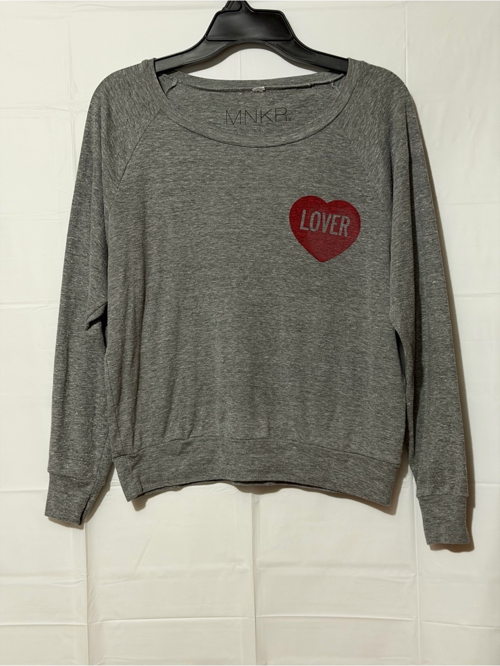 Gray 'Lover' Heart Graphic Pullover Sweatshirt